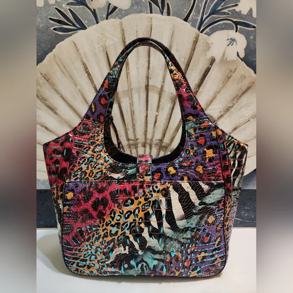 Brahmin Small Carla In Stampede Colorful Melbourne Leather - Picture 4 of 14